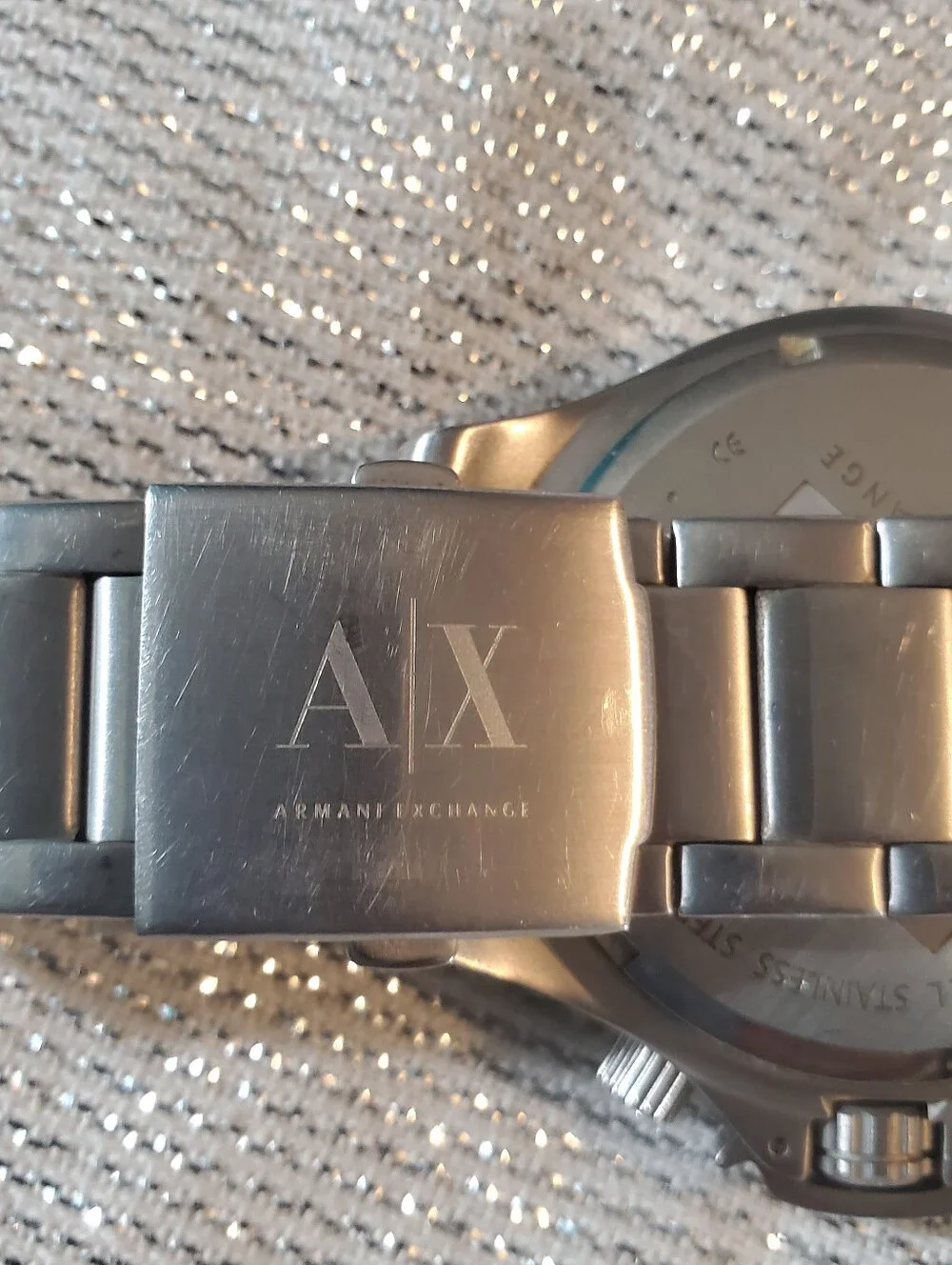 Armani Exchange brushed stainless